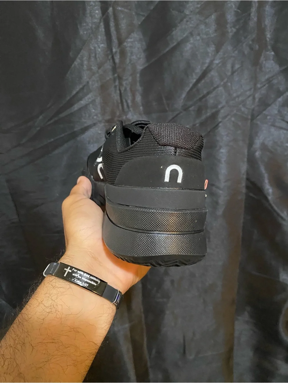 On Running Black Men's Athletic Sneakers with White Logo